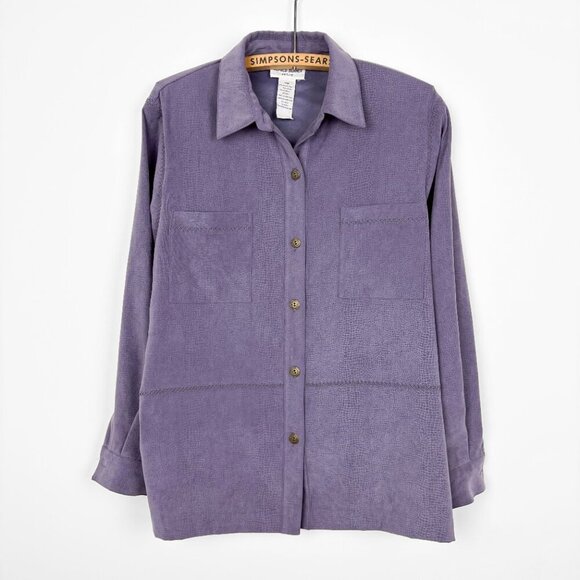 Alfred Dunner Women’s Purple Button Up Jacket 10 Petite Vintage - Picture 1 of 5